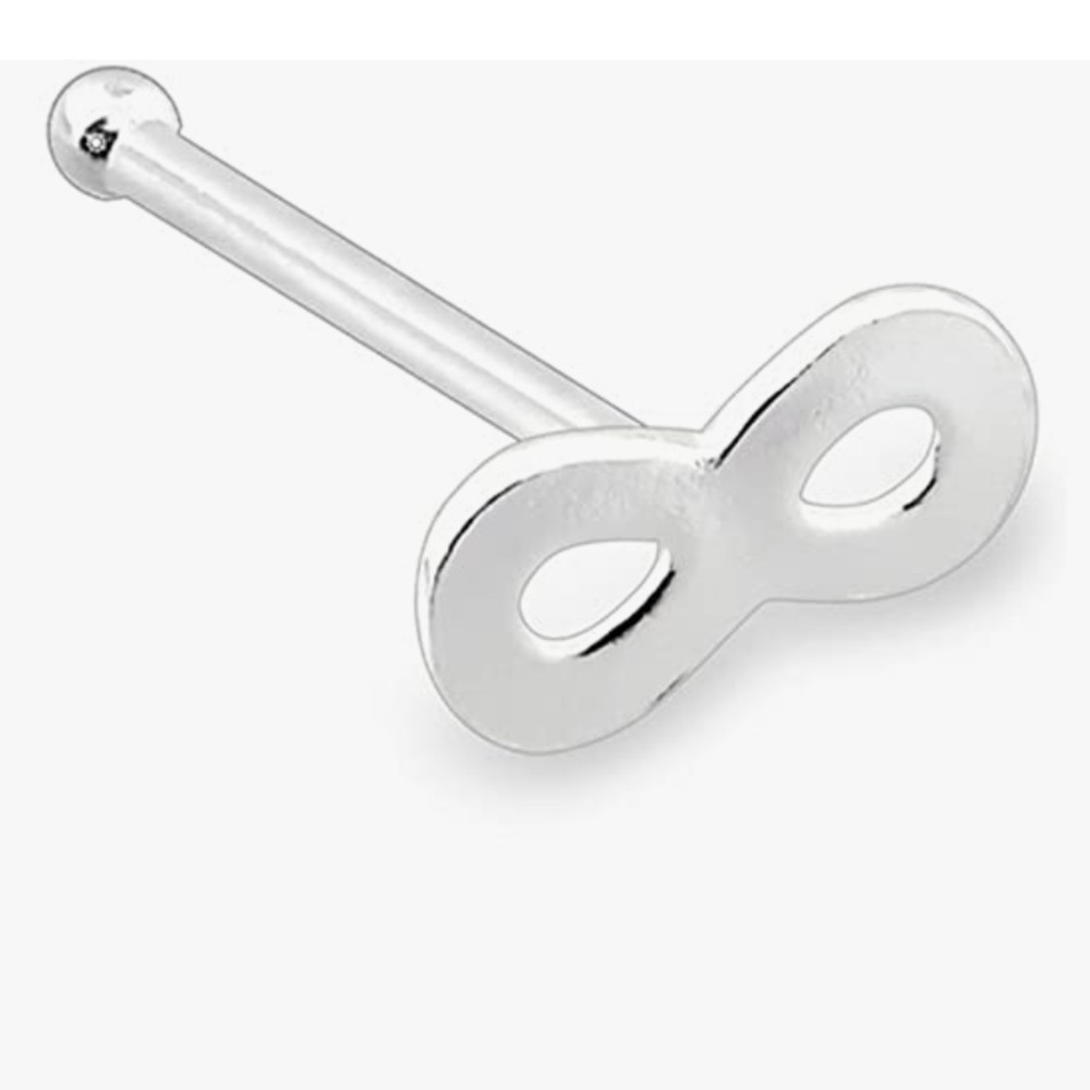 Unisex Sterling Silver Infinity Bone Nose Top